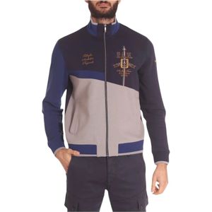 Aeronautica Militare, Heren, Sweatshirts & Hoodies, Blauw, Maat: L Katoen,