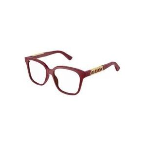 Gucci Rode Transparante Gg1192O Bril , Red , unisex , Maat: 53 MM