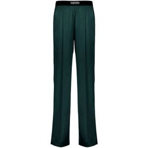 Tom Ford, Dames, Broeken, Groen, Maat: L Zijde,