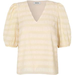 Modström, Dames, Blouses & Shirts, Beige, Maat: XS Katoen,
