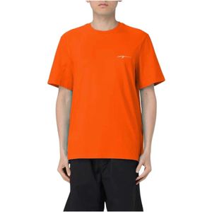 Msgm, Heren, Tops, Oranje, Maat: XS Katoen,