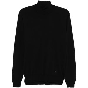 Corneliani, Heren, Truien, Zwart, Maat: 4XL Wol,