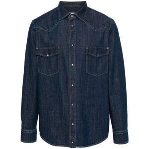 Jacob Cohën, Heren, Overhemden, Blauw, Maat: S Denim,