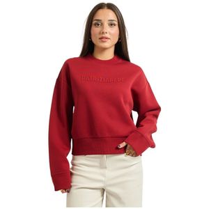 Patrizia Pepe, Dames, Sweatshirts & Hoodies, Rood, Maat: XS Katoen,