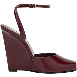 Saint Laurent, Dames, Schoenen, Rood, Maat: 37 1/2 EU Leer,