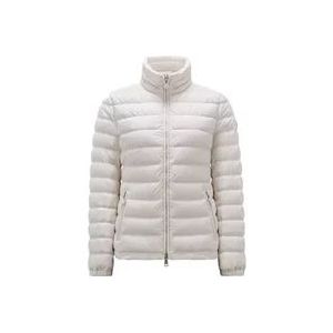 Moncler Korte donsjas met hoge kraag , White , Dames , Maat: M