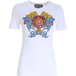 Versace Jeans Couture, Dames, Tops, Wit, Maat: XS Katoen,