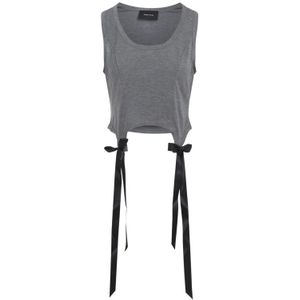 Simone Rocha, Dames, Tops, Grijs, Maat: M Katoen,