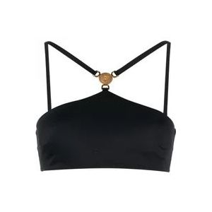 Versace Zwarte bikini badpak met kruisbandjes , Black , Dames , Maat: M