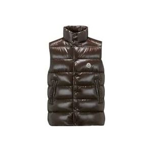 Moncler Retro Stijl Bruine Dons Gilet , Brown , Heren , Maat: 2XL