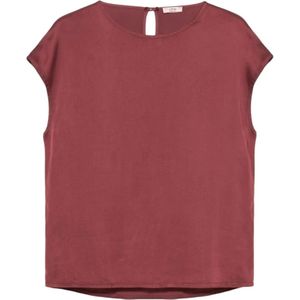 Oltre, Dames, Blouses & Shirts, Rood, Maat: M Satijn,