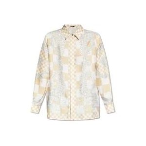 Versace Zijden shirt , Beige , Dames , Maat: S