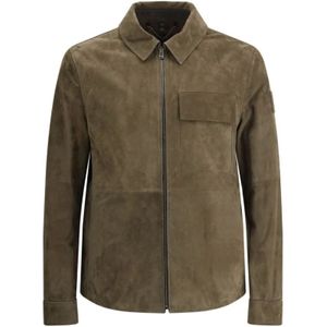 Belstaff, Heren, Jassen, Bruin, Maat: M Suède,