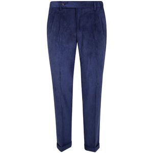 Barba, Heren, Broeken, Blauw, Maat: M Corduroy,