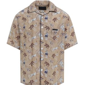 Prada, Heren, Overhemden, Veelkleurig, Maat: S Zijde,