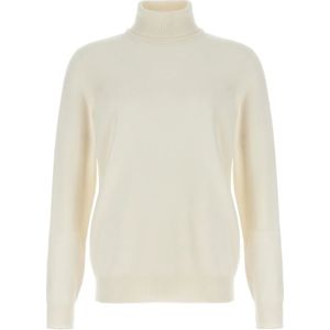Brunello Cucinelli, Heren, Truien, Wit, Maat: S Kasjmier,