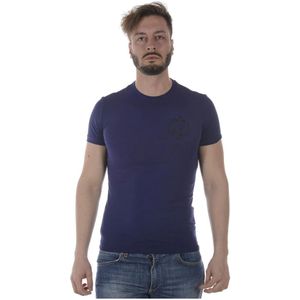 Versace Jeans Couture, Heren, Tops, Blauw, Maat: S Katoen,