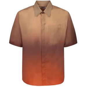 Msgm, Heren, Overhemden, Beige, Maat: M Katoen,