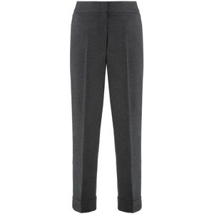 Peserico, Dames, Broeken, Grijs, Maat: XS Wol,