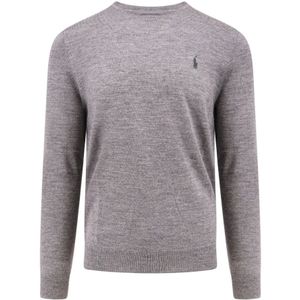 Ralph Lauren - Slim Fit - Wasbare Wollen Trui - Lichtgrijs - Heren