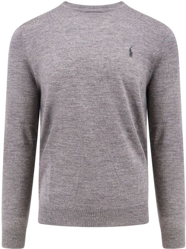 Ralph Lauren - Slim Fit - Wasbare Wollen Trui - Lichtgrijs - Heren