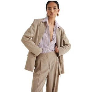 Marella, Dames, Jassen, Beige, Maat: L Linnen,