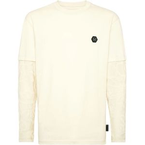 Philipp Plein, Heren, Tops, Beige, Maat: S Katoen,