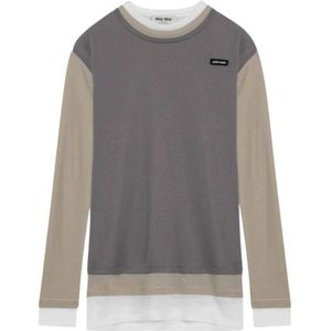 Miu Miu, Dames, Tops, Veelkleurig, Maat: S