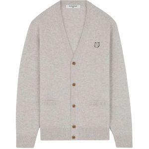 Maison Kitsuné, Heren, Truien, Grijs, Maat: XL Wol,