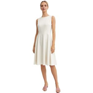 Lauren Ralph Lauren - CHARLEY - Jurk - Crème - Viscose, Mouwloos, Ritsluiting