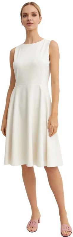 Lauren Ralph Lauren - CHARLEY - Jurk - Crème - Viscose, Mouwloos, Ritsluiting