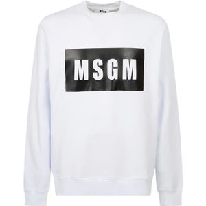 Msgm, Heren, Sweatshirts & Hoodies, Wit, Maat: XS Katoen,