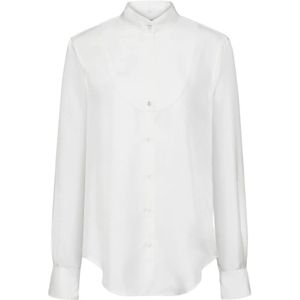 Thom Browne, Dames, Blouses & Shirts, Wit, Maat: XS Zijde,