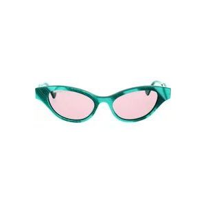 Stijlvolle Gucci zonnebril met kattenoog vorm , Green , Dames , Maat: 51 MM