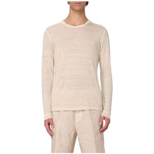 120% Lino, Heren, Tops, Beige, Maat: L Linnen,