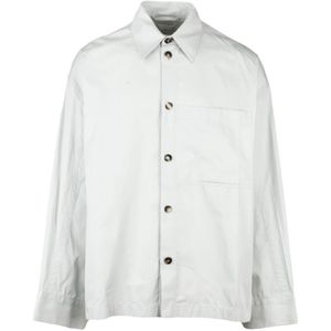 Bottega Veneta, Heren, Overhemden, Grijs, Maat: M Zijde,