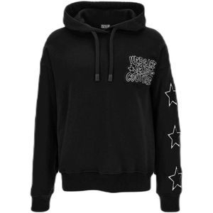 Versace, Heren, Sweatshirts & Hoodies, Zwart, Maat: S Katoen,