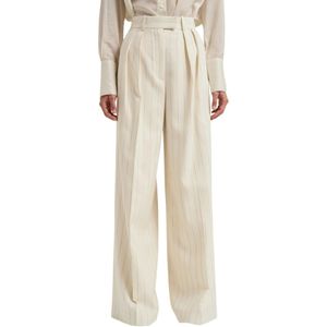 Anine Bing, Dames, Broeken, Beige, Maat: M Viscose,