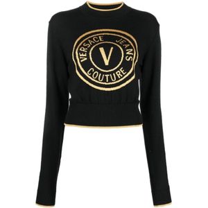 Versace Jeans Couture, Dames, Truien, Zwart, Maat: S