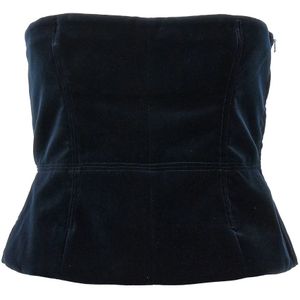 Tom Ford, Dames, Tops, Blauw, Maat: XS Velours,