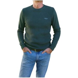 Aeronautica Militare, Heren, Truien, Groen, Maat: 3XL Katoen,