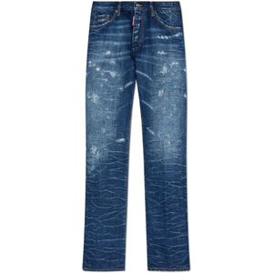 Dsquared2, Heren, Jeans, Blauw, Maat: M Leer,