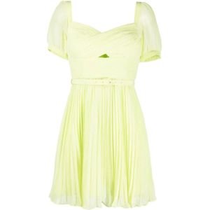Self Portrait, Dames, Jurken, Groen, Maat: 3XS Chiffon,