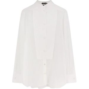 Tom Ford, Dames, Blouses & Shirts, Wit, Maat: 3XS Katoen,
