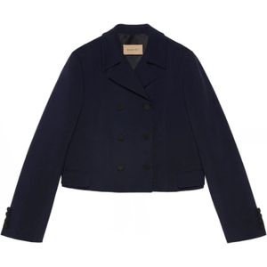 Gucci, Dames, Mantels, Blauw, Maat: S Mohair,