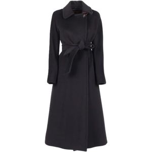 Max Mara Studio, Dames, Mantels, Zwart, Maat: 4XS Wol,