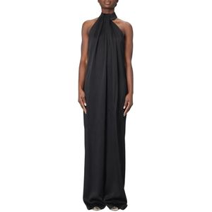Halter Neck Maxi Dress - Zwart - Jurk