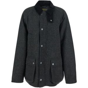 Barbour, Heren, Jassen, Grijs, Maat: L Wol,
