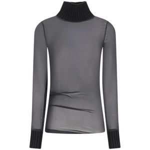 Valentino Garavani, Dames, Tops, Zwart, Maat: XS Jersey,