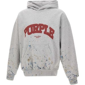 Purple Brand, Heren, Sweatshirts & Hoodies, Grijs, Maat: S Fleece,